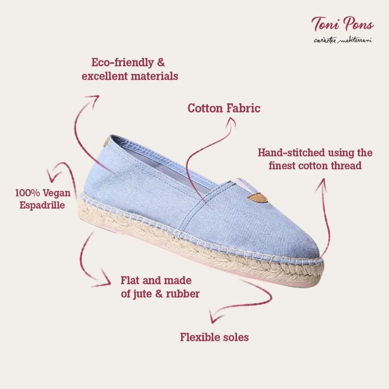 Basic Cotton Blend Espadrilles for Unisex - Blanes-ER