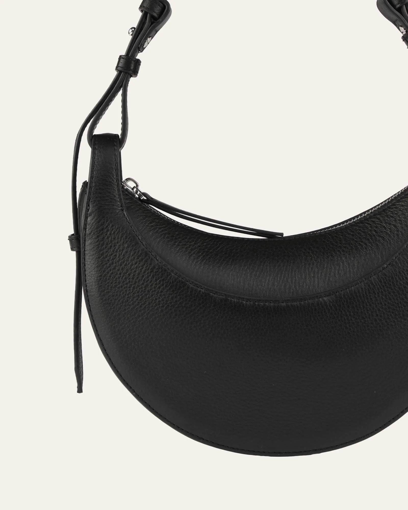 CATO SHOULDER BAG BLACK LEATHER