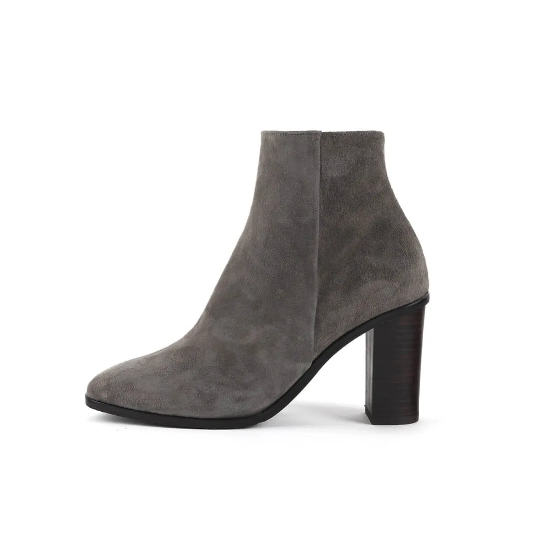 CHANNI - chunky heel suede ankle boots