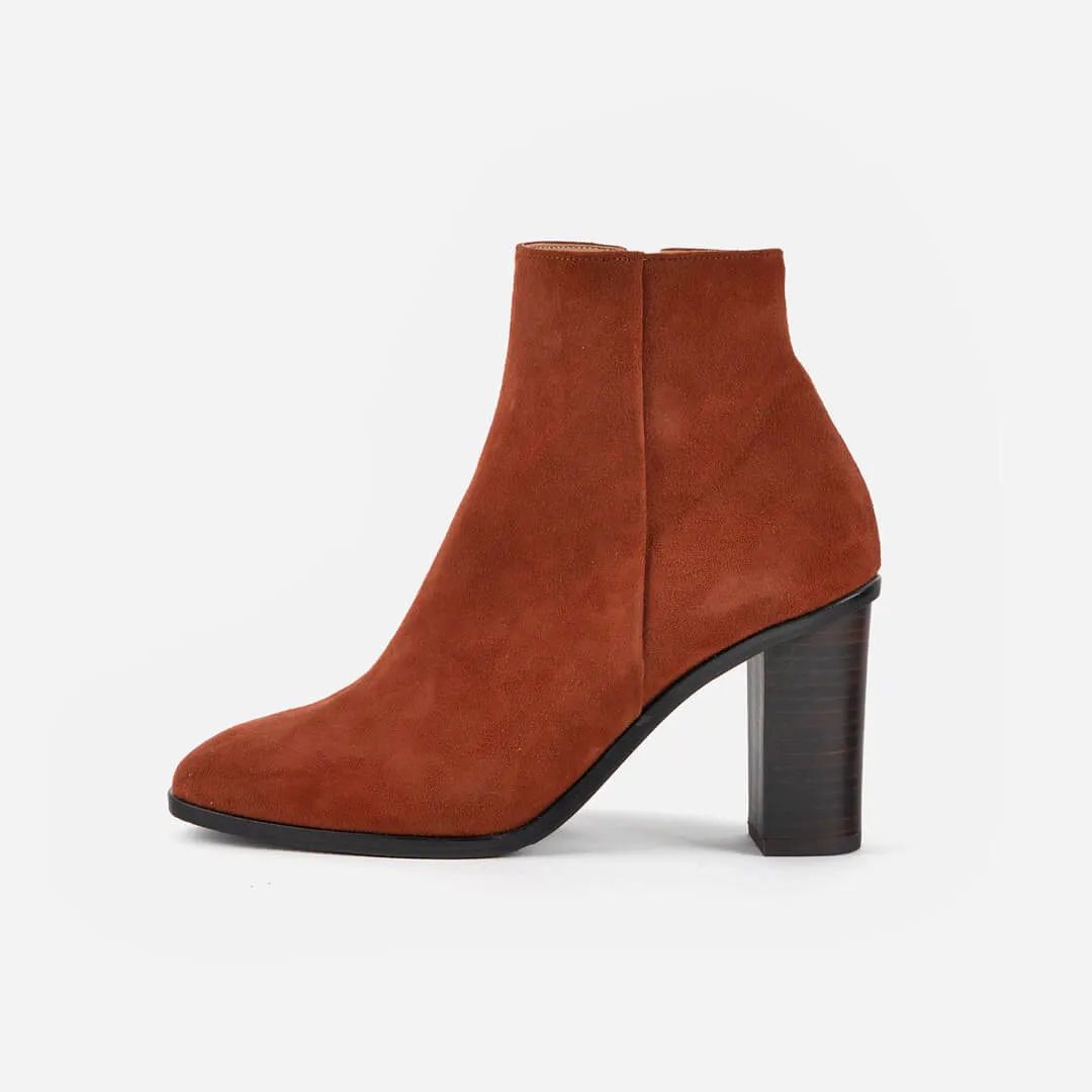 CHANNI - chunky heel suede ankle boots