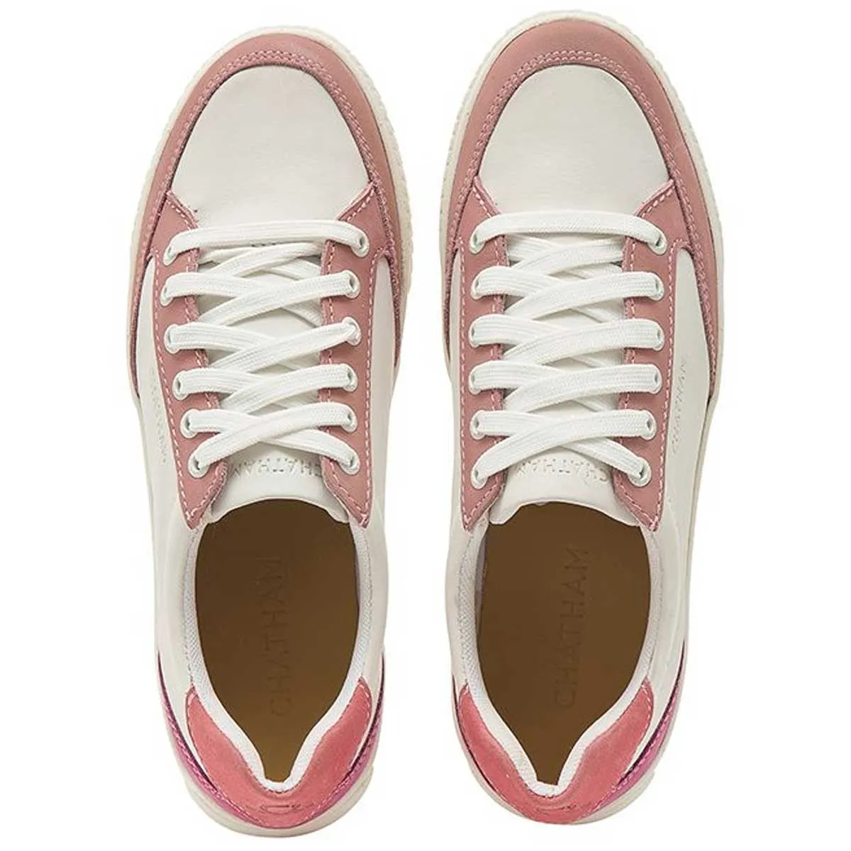 CHATHAM Fingle G2 Premium Leather Court-Style Trainers - Women's - White / Pink