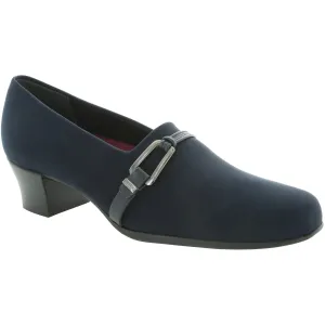 Cindi Navy Stretch Fabric Slip-on Shoes