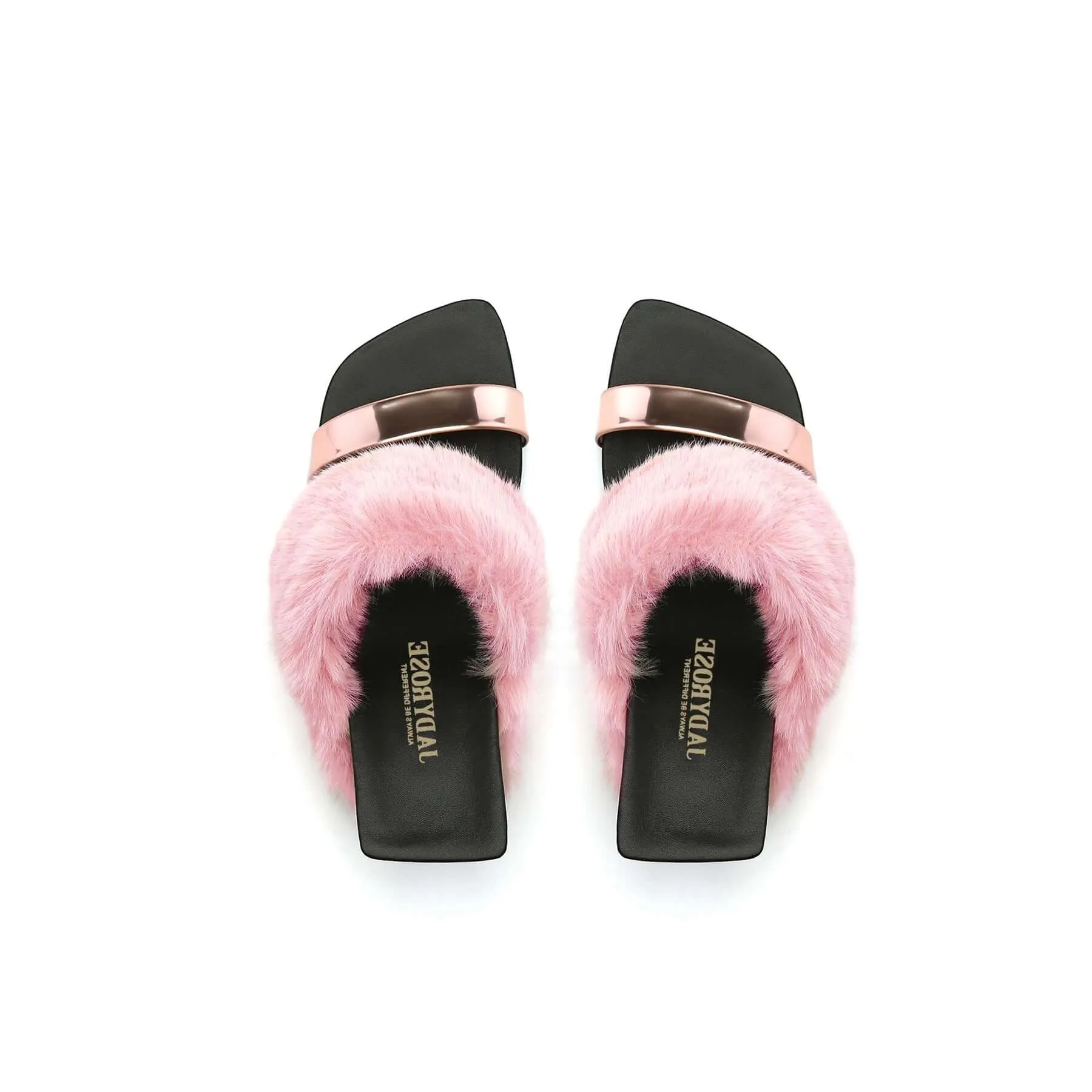 Fluffy Faux Fur Wedge Mules