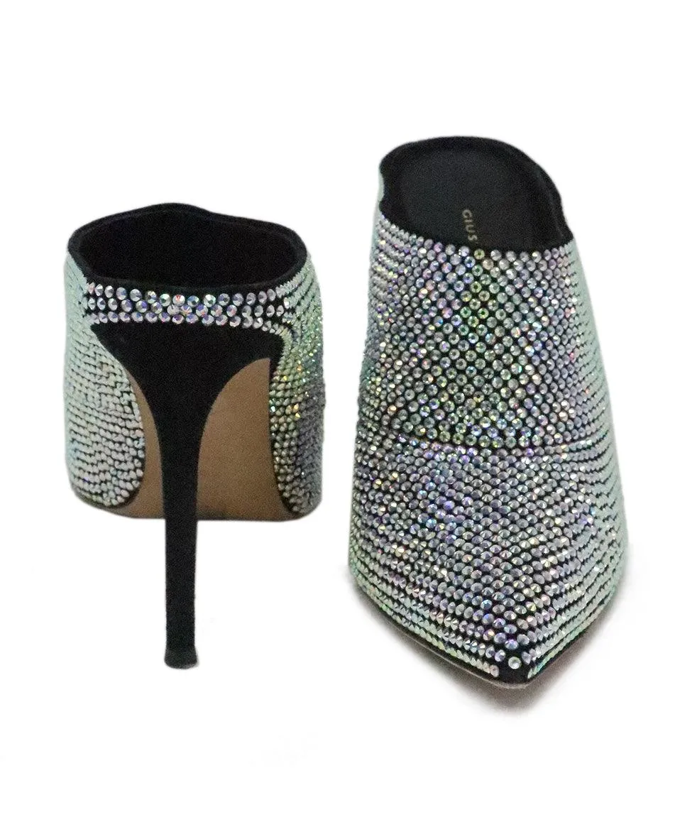 Giuseppe Zanotti Iridescent Rhinestone Mules sz 6.5