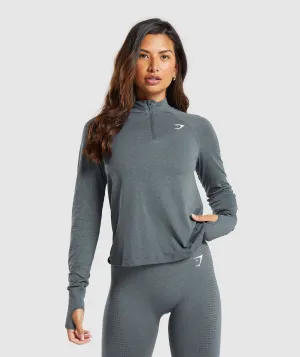 Gymshark Vital Seamless 1/4 Zip Pullover - Strong Grey/ Marl