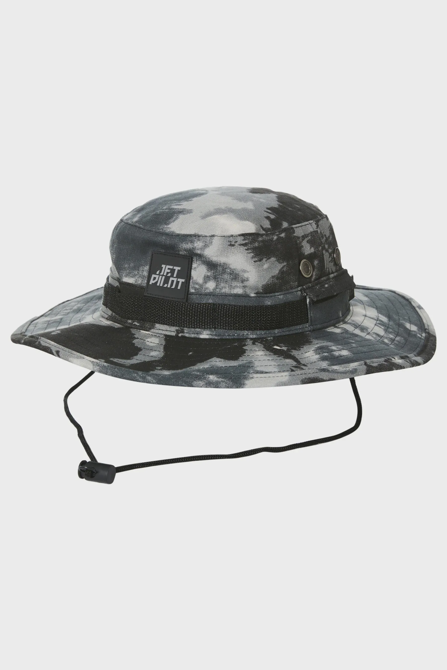 Hiker Mens Wide Brim Hat | Black/Camo