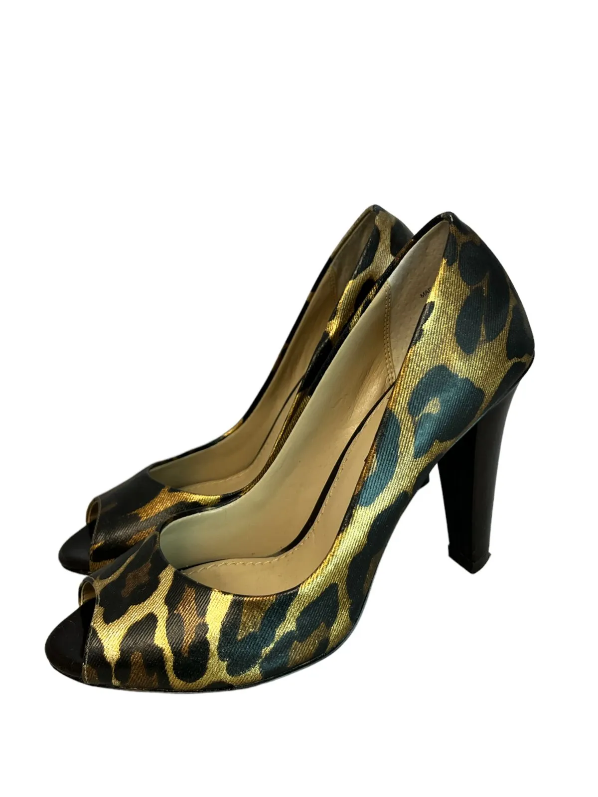 Linea Paolo Leopard Open Toe Heels (PREOWNED)