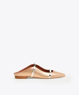 Maureen Gold & Silver Leather Flats