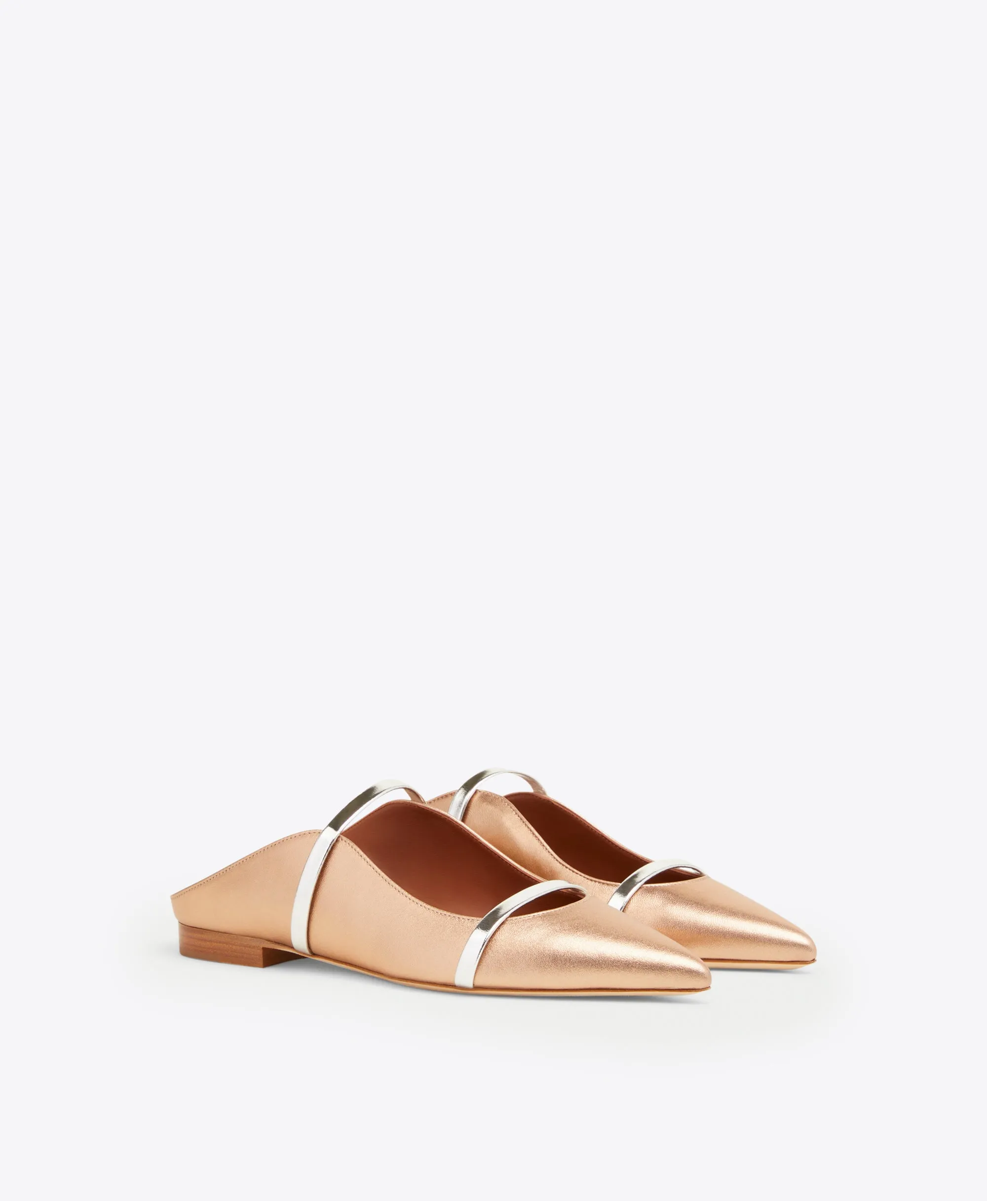 Maureen Gold & Silver Leather Flats