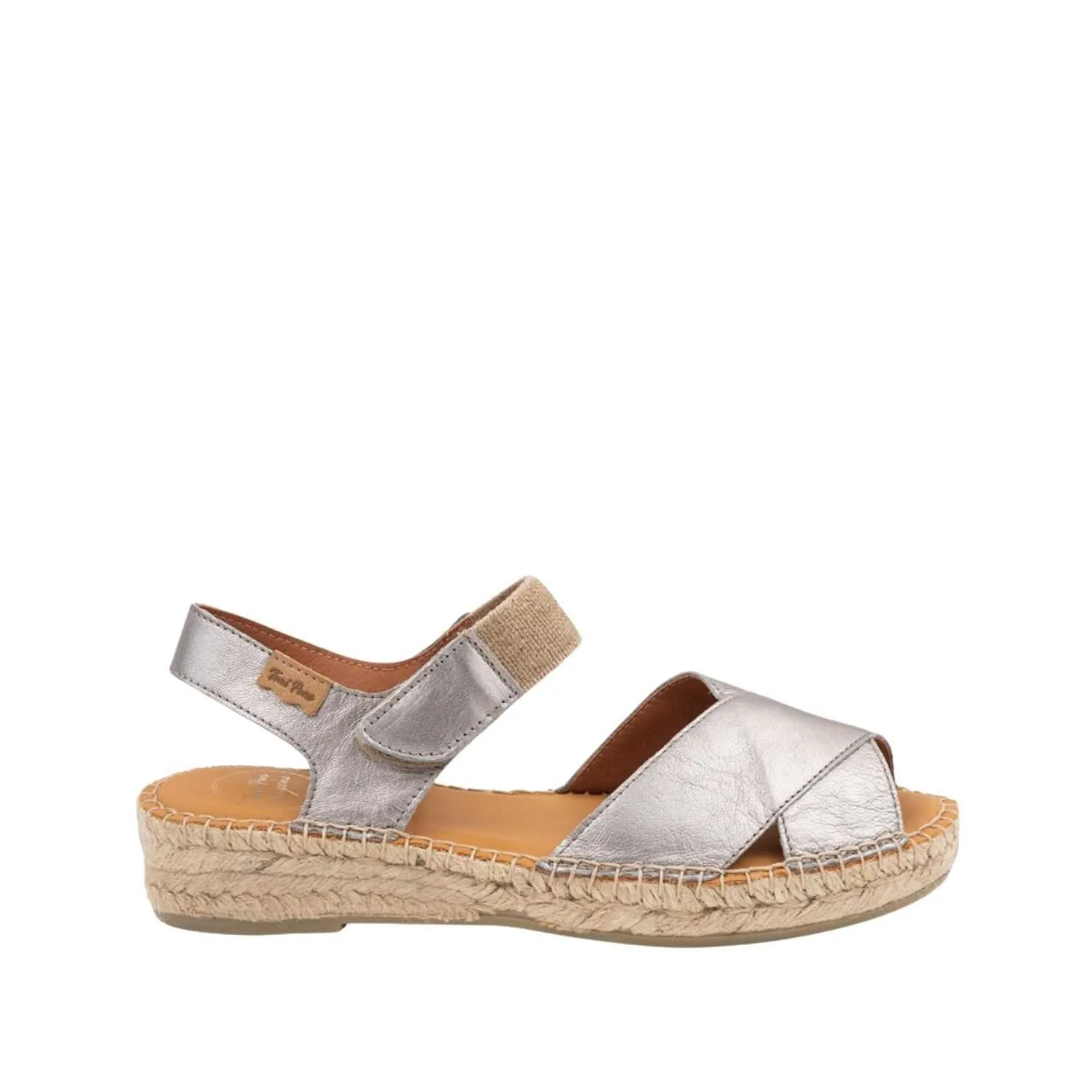 Metallic Leather Wedge Espadrille for Women - Emily-P