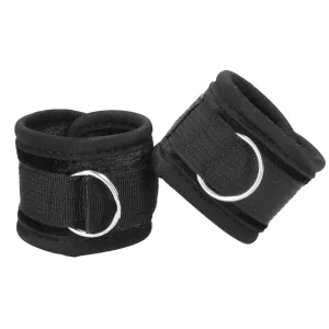 Ouch Black Velvet and Velcro Wrist Cuffs with Adjustable Straps