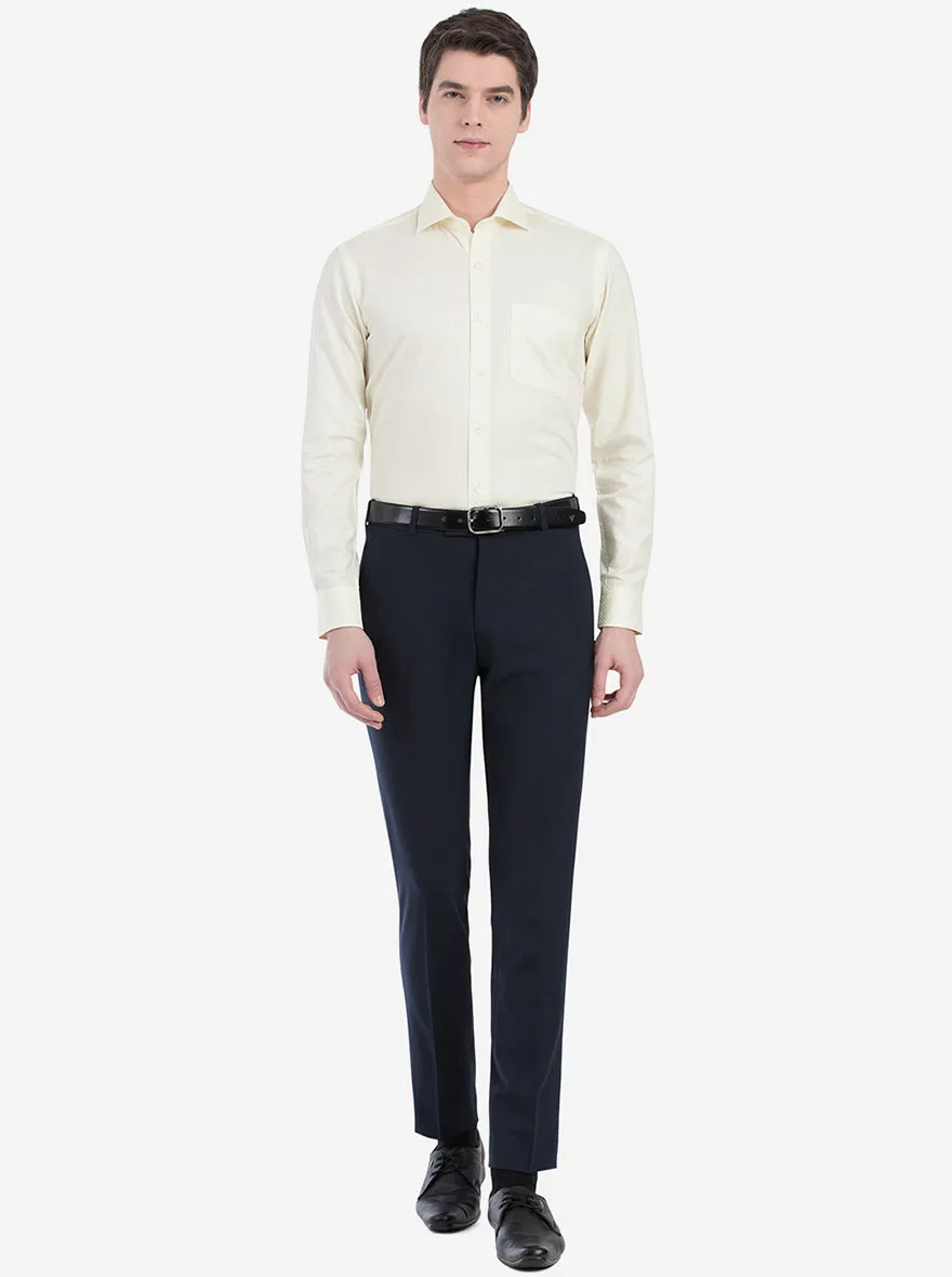 Pearl Yellow Dobby Slim Fit Formal Shirt | Metal