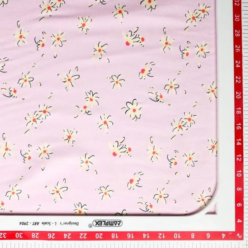 Pink Floral Print Rayon Fabric