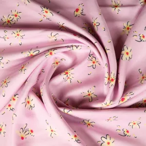 Pink Floral Print Rayon Fabric