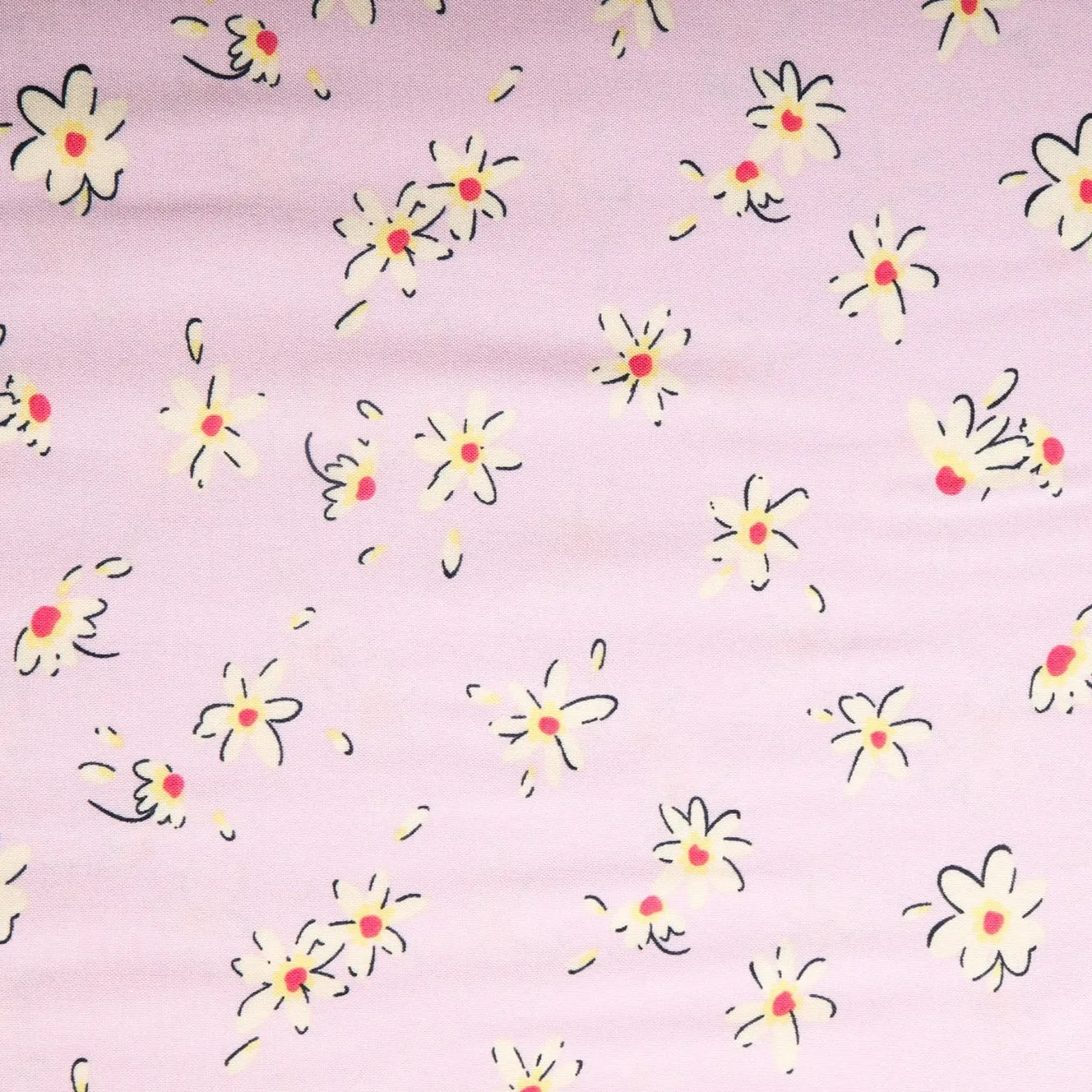 Pink Floral Print Rayon Fabric