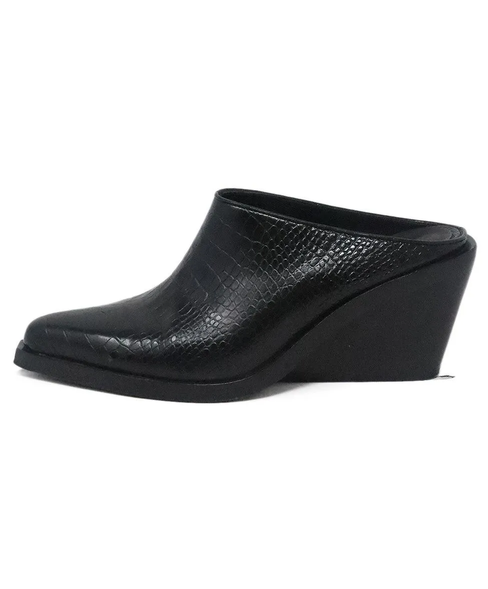 Rag & Bone Black Pressed Leather Mules sz 8