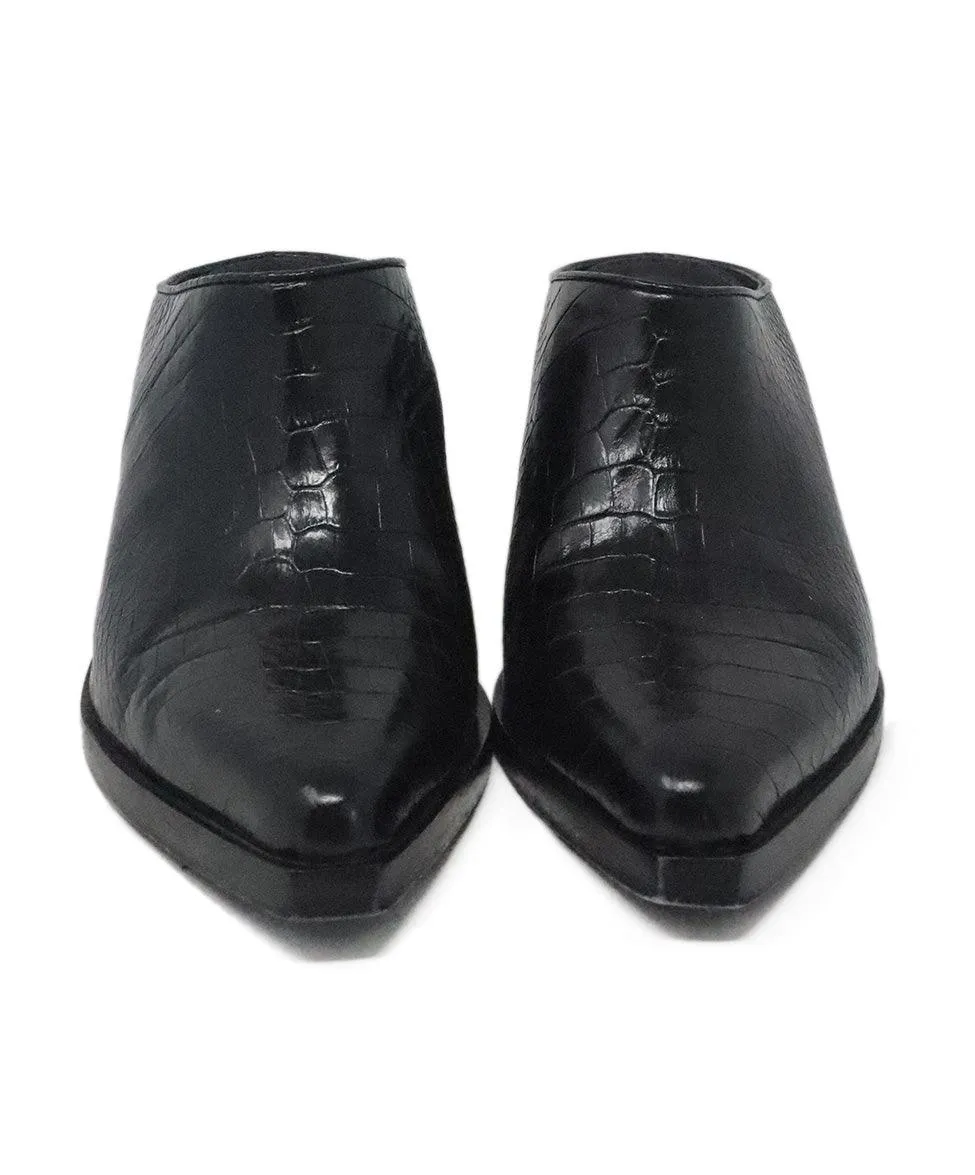 Rag & Bone Black Pressed Leather Mules sz 8