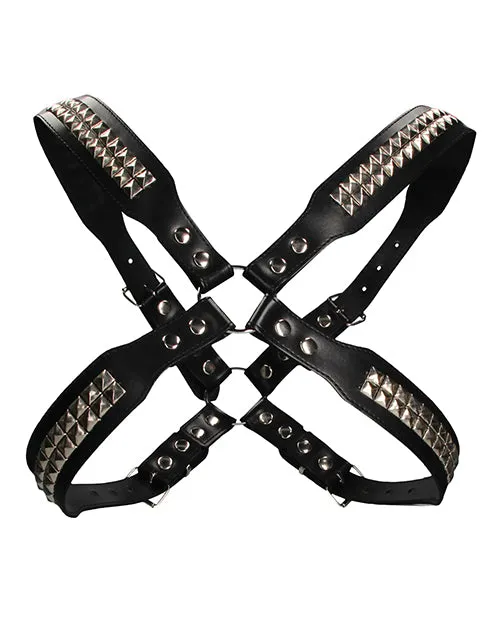 Shots Uomo Men's Pyramid Stud Body Harness - Black