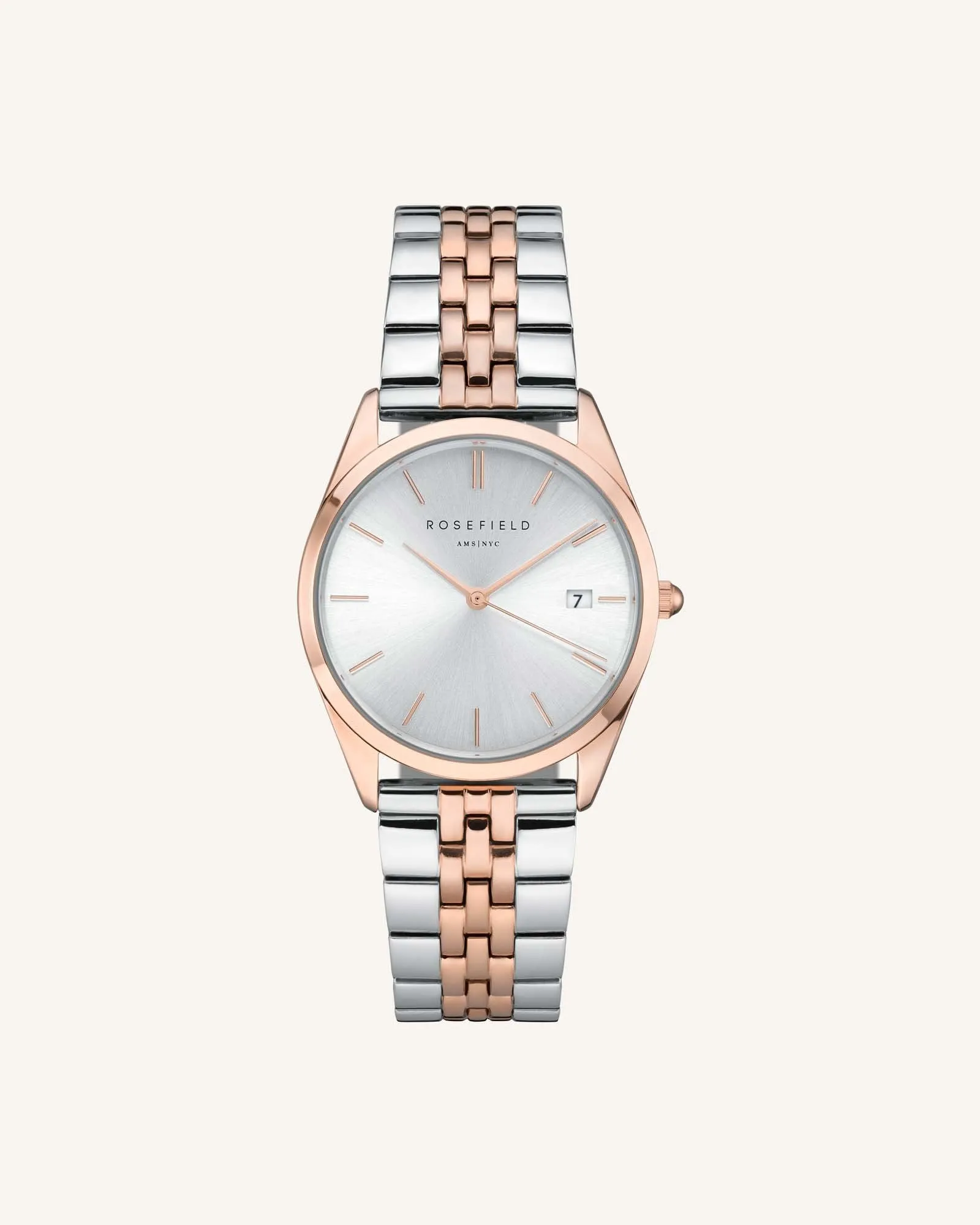 Silver Rose gold Strap