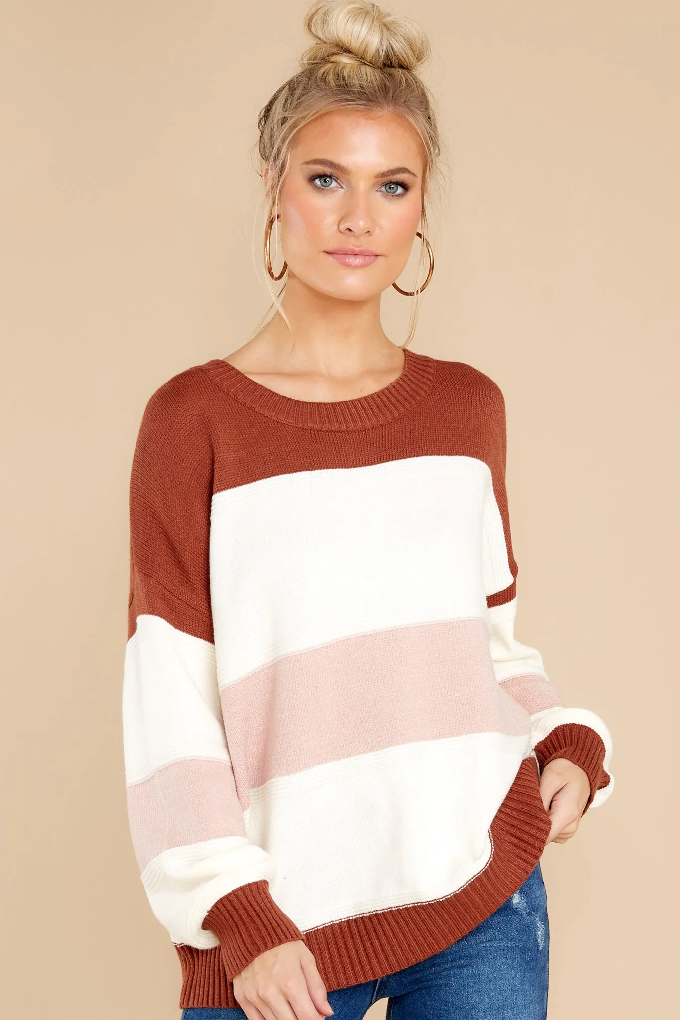 Sugar And Spice White Multi Stripe Sweater