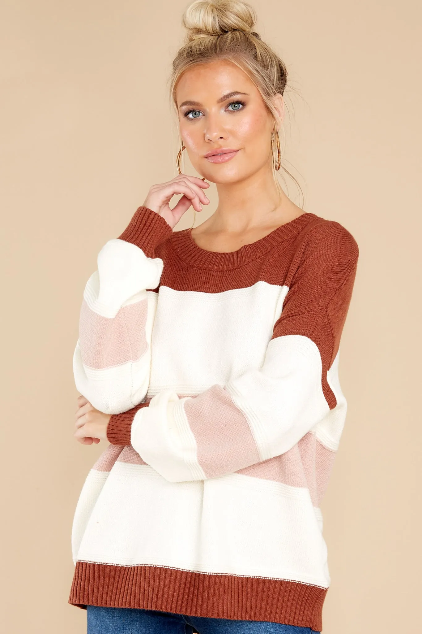 Sugar And Spice White Multi Stripe Sweater