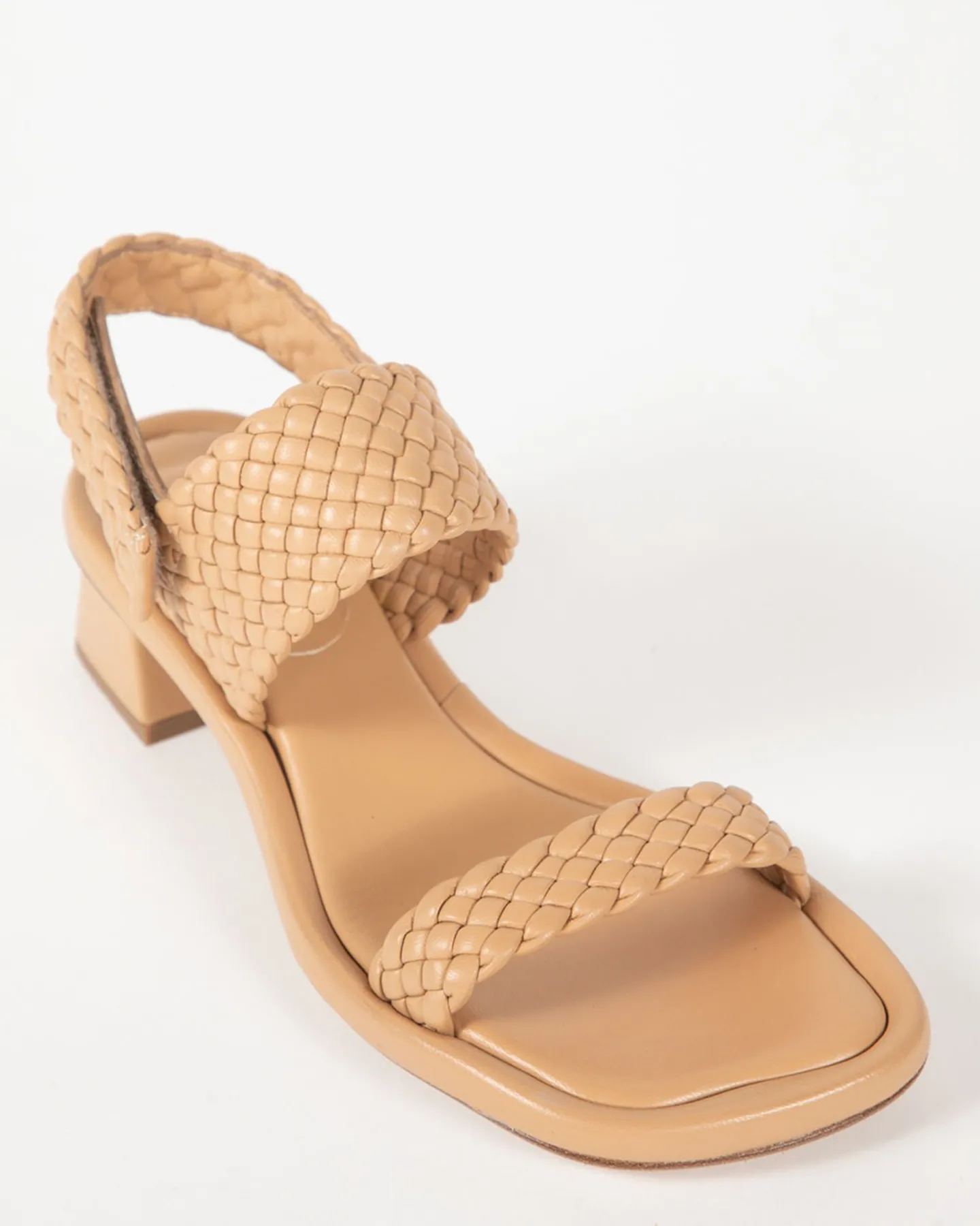 TRENZA LEATHER BRAIDED HEEL - LINO