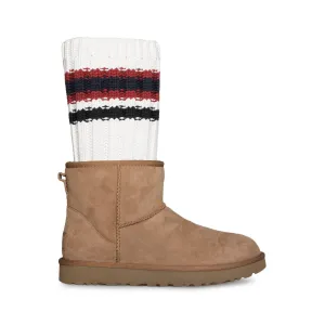 UGG Sacai Knit Classic Mini II Chestnut Boots - Women's