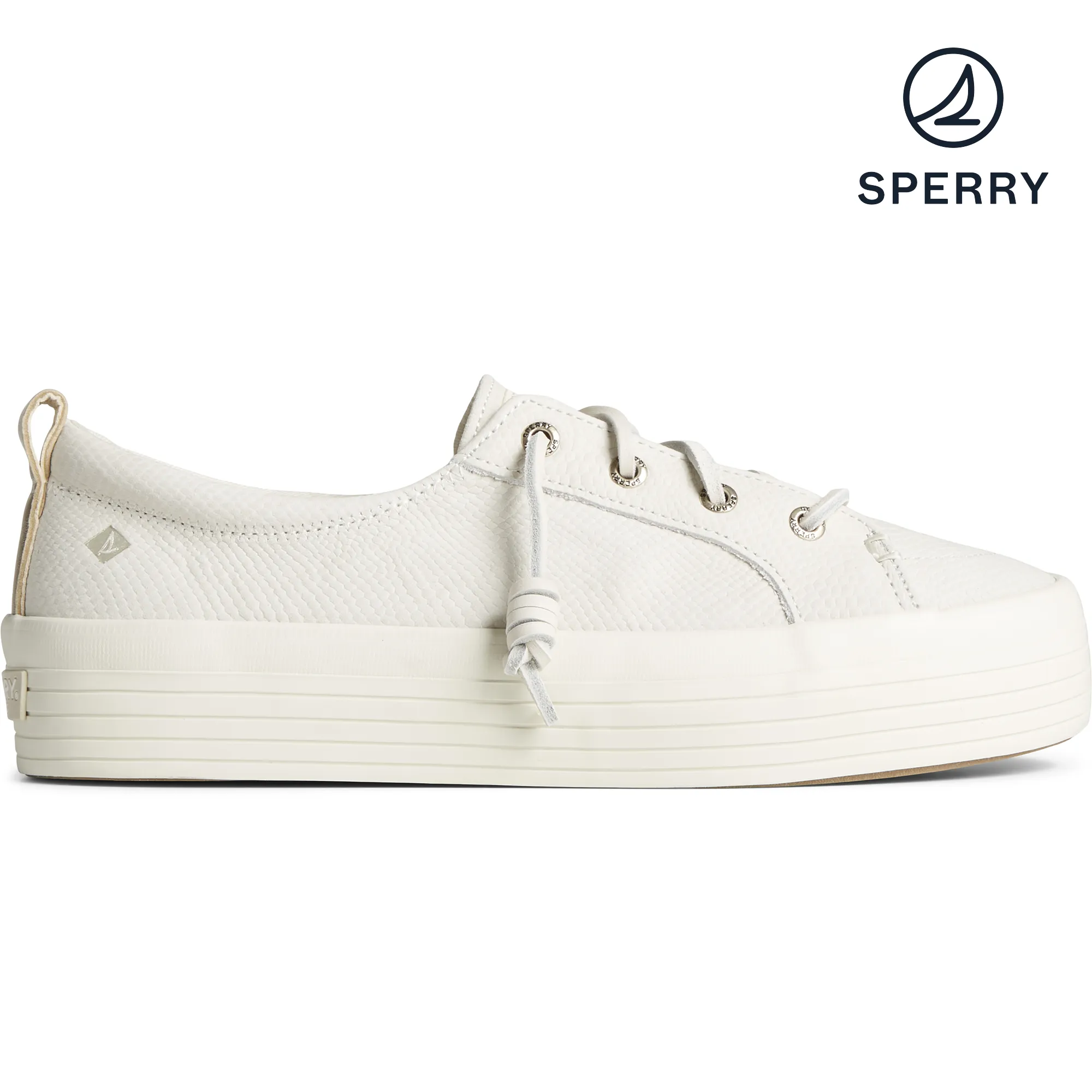 Women's Crest Vibe Platform Snake Sneaker - White (STS87804)